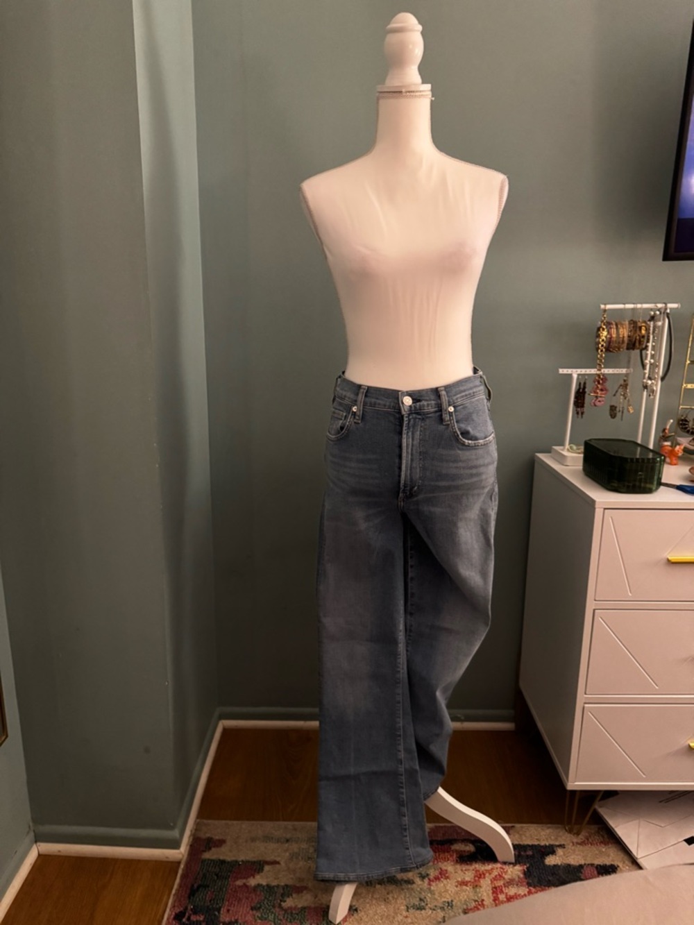 Citizens of Humanity Wide-Leg Jeans in Light Blue Denim 29 Lilah